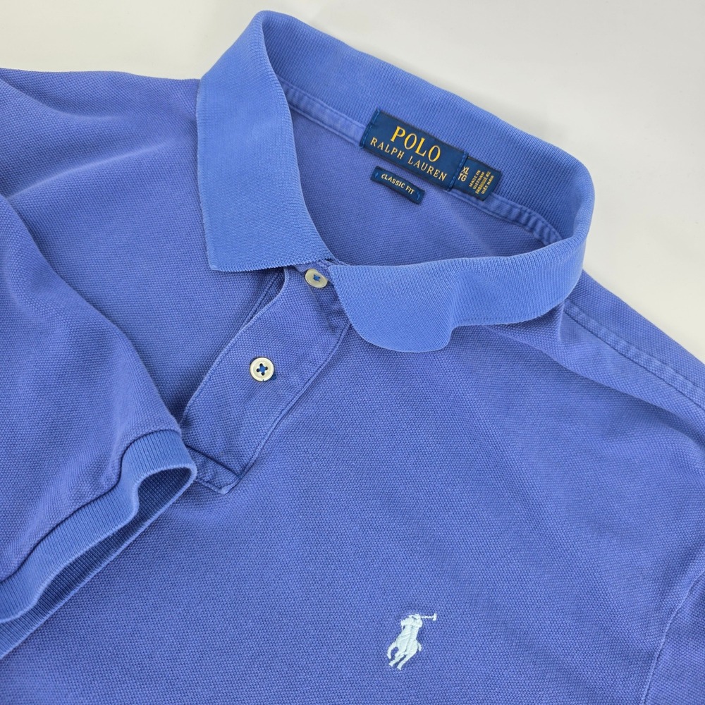 Polo Ralph Lauren Polo Shirt Mens XL Classic Cotton Pique Blue Heritage Casual - Picture 4 of 8